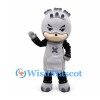 Goat Mascot Costume in Gray and Black with Gray Apron