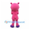 Girl Mascot Costume with Pink Monster Hooded Suit