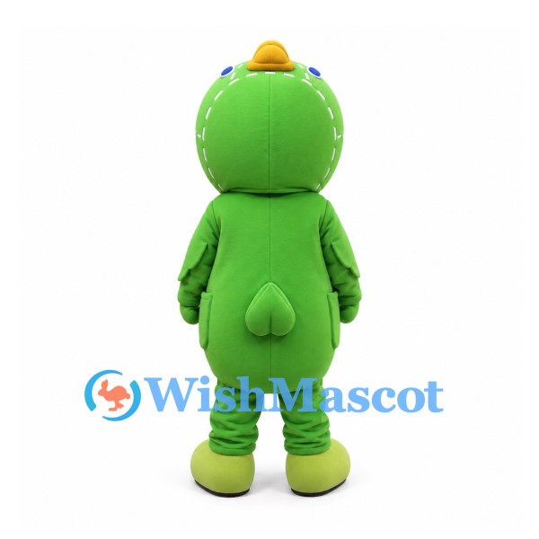 Girl Mascot Costume with Green Dinosaur Hooded Suit