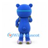Boy Mascot Costume with Blue Bear Hood and Goggles