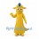 Dragon Mascot Costume in Yellow with Blue Crest and Red Backpack