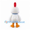 Rooster Mascot Costume in White with Blue Bandana