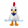 Rooster Mascot Costume in White with Blue Bandana