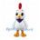 Rooster Mascot Costume in White with Blue Bandana