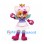 Cat Mascot Costume with Gold Crown and Pink Maid Dress