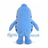 Seal Mascot Costume in Blue with Spotted Back and Orange Collar