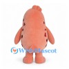 Seal Mascot Costume in Coral with Spotted Back and Red Collar
