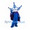 Jester Mascot Costume with Blue Striped Hat and Purple Cape