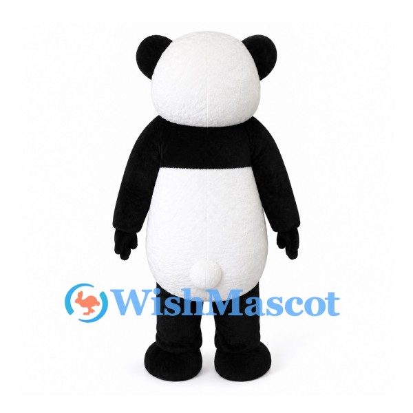 Panda Mascot Costume in Black and White with Round Belly