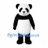 Panda Mascot Costume in Black and White with Round Belly