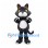 Cat Mascot Costume in Black with Yellow Eyes and White Belly