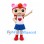 Girl Mascot Costume with Pink Bear Cap and Blue Skirt