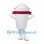 Cup Mascot Costume in White with Red Band and Domed Lid