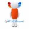 Rainbow Character Mascot Costume with Orange Body and Colorful Side Fins