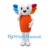 Rainbow Character Mascot Costume with Orange Body and Colorful Side Fins