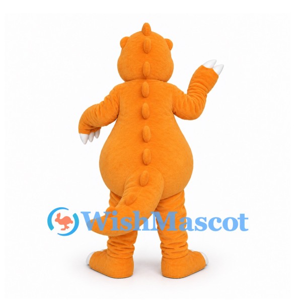 Dinosaur Mascot Costume in Orange with Cream Claws