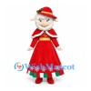 Sheep Mascot Costume with Red Snowflake Dress and Matching Hat