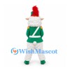 Sheep Mascot Costume with Green Marching Band Uniform and Feathered Hat