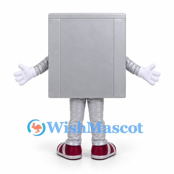 Cabinet Mascot Costume in Gray with Red Doors