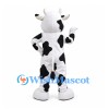 Cow Mascot Costume in Black and White with Pink Eye Rings