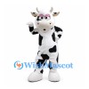 Cow Mascot Costume in Black and White with Pink Eye Rings