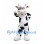 Cow Mascot Costume in Black and White with Pink Eye Rings