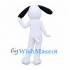 Dog Mascot Costume in White with Long Black Floppy Ears
