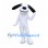 Dog Mascot Costume in White with Long Black Floppy Ears
