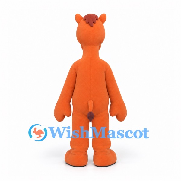 Horse Mascot Costume in Orange with Brown Mane