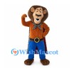 Lion Mascot Costume with Orange Shirt and Zebra-Print Cape
