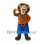 Lion Mascot Costume with Orange Shirt and Zebra-Print Cape