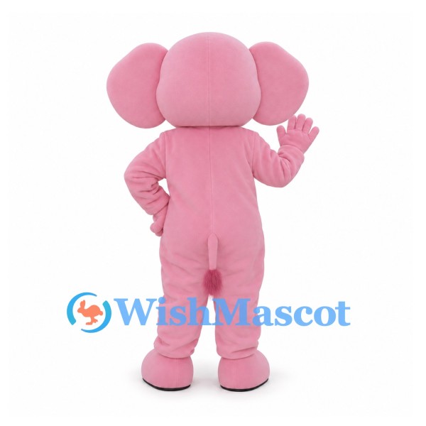 Elephant Mascot Costume in Pink with White Belly