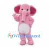 Elephant Mascot Costume in Pink with White Belly