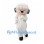 Sheep Mascot Costume in White with Curly Wool Head and Gray Horns