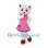 Cat Mascot Costume in White with Pink Polka Dot Dress