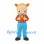 Pig Mascot Costume in Yellow with Orange Shirt and Blue Overalls
