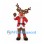 Reindeer Mascot Costume with Red Polka Dot Santa Suit