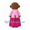 Monkey Mascot Costume with Pink Traditional Blouse and Long Skirt