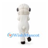 Sheep Mascot Costume in White with Pink Face and Gray Horns
