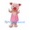 Pig Mascot Costume in Pink with Floral Skirt