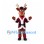 Reindeer Mascot Costume with Red and Black Plaid Santa Coat