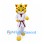 Tiger Mascot Costume with White Martial Arts Uniform and Red Belt