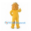 Lion Mascot Costume with Gold Crown and Curly Mane