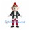 Elf Mascot Costume with Red Pointed Hat and Green Patterned Coat