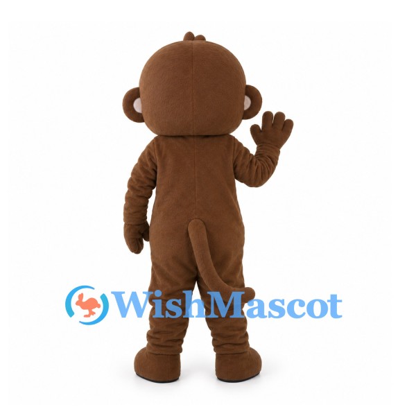 Monkey Mascot Costume in Brown with White Face and Belly