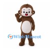Monkey Mascot Costume in Brown with White Face and Belly