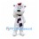 Polar Bear Mascot Costume with Red Santa Hat and Purple Scarf