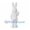 Rabbit Mascot Costume in White with Long Upright Ears