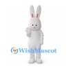 Rabbit Mascot Costume in White with Long Upright Ears