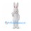 Rabbit Mascot Costume in White with Long Upright Ears